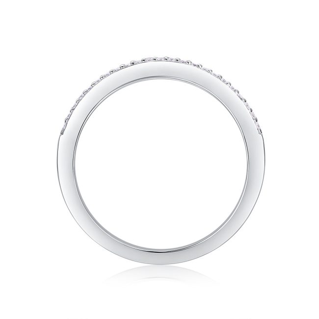 Silver Three Row Diamond Band For Women - Image 6