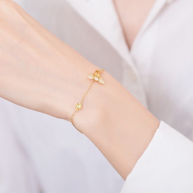 Bee Bracelet Citrine Peridot Sterling Silver - Image 2