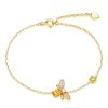 Citrine Peridot Bee Sterling Silver Bracelet
