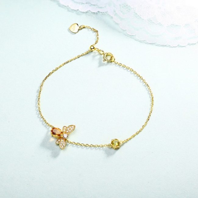 Bee Bracelet Citrine Peridot Sterling Silver - Image 5