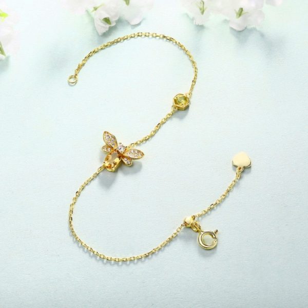 Bee Bracelet Citrine Peridot Sterling Silver - Image 4