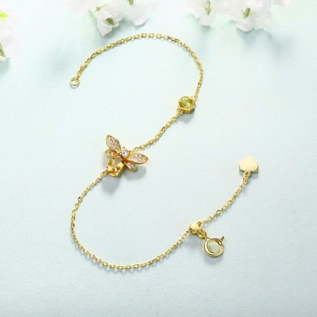 Bee Bracelet Citrine Peridot Sterling Silver - Image 4
