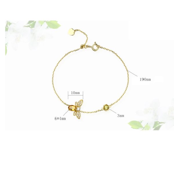 Bee Bracelet Citrine Peridot Sterling Silver - Image 3