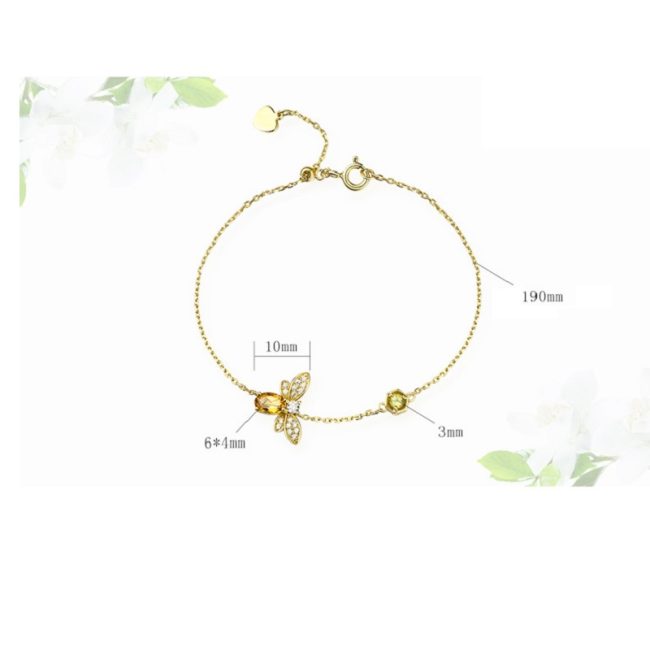Bee Bracelet Citrine Peridot Sterling Silver - Image 3