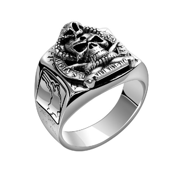 Cobra Skull Ring US Army Sniper Silver Ring
