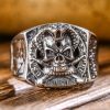 Cobra Skull Ring US Army Sniper Silver Ring, front view