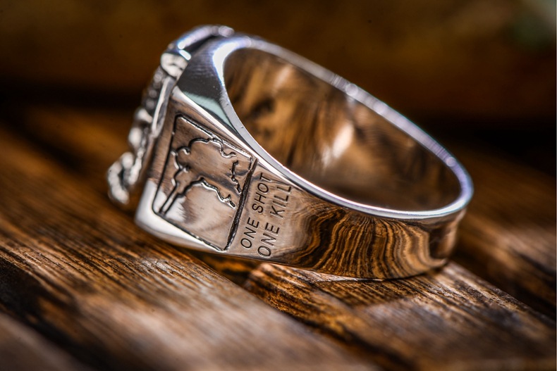 Cobra Skull Ring US Army Sniper Silver Ring