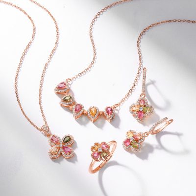 Double use tourmaline pendant s925 silver necklace
