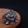 Eagle Sterling Silver Ring For Men, Left view, Adjustable Biker Ring, Made of 925 sterling silver,