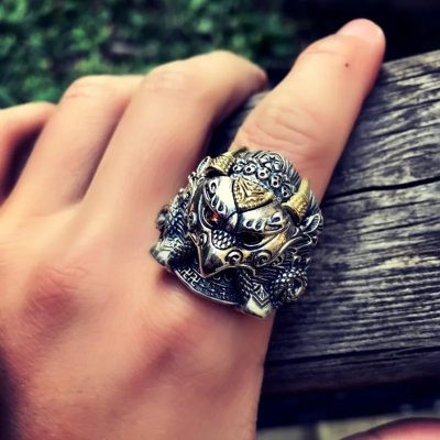 Eagle Sterling Silver for Men, wear view, Adjustable size