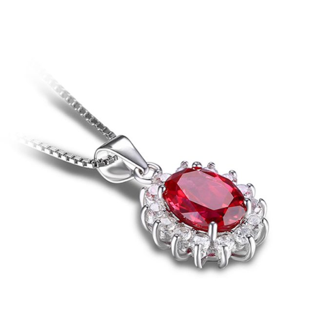 Pomegranate Red Ring Earring Necklace Set - Image 4