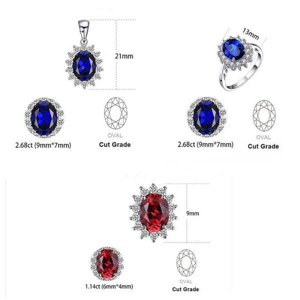 Pomegranate Red Ring Earring Necklace Set - Image 6
