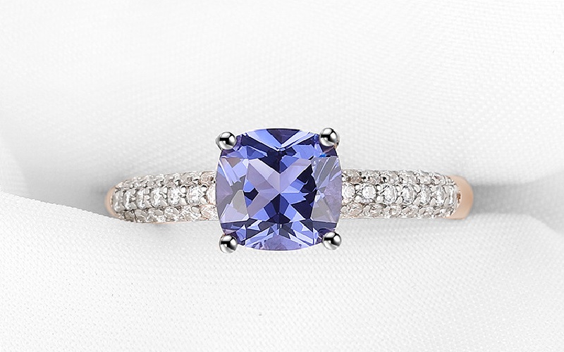 Tanzanite Rings Rose Gold Sterling Silver