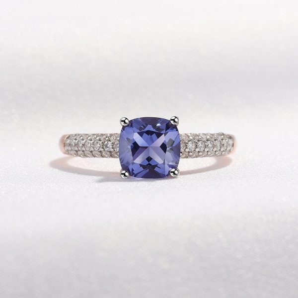 Tanzanite Rings Rose Gold Sterling Silver - Image 4