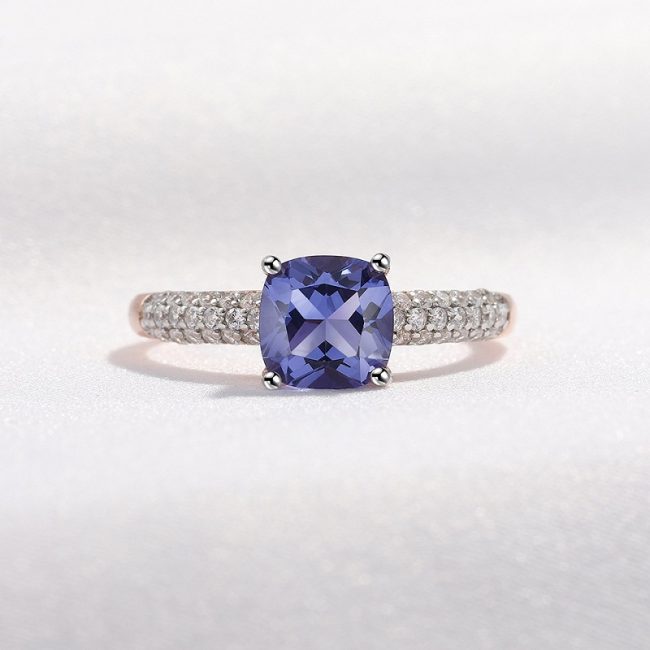 Tanzanite Rings Rose Gold Sterling Silver - Image 4