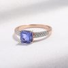 Tanzanite-rose-gold-sterling-silver-ring