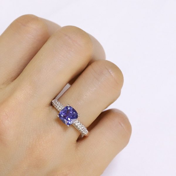 Tanzanite Rings Rose Gold Sterling Silver - Image 2