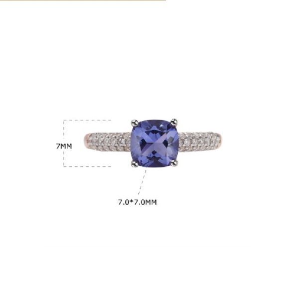 Tanzanite Rings Rose Gold Sterling Silver - Image 3