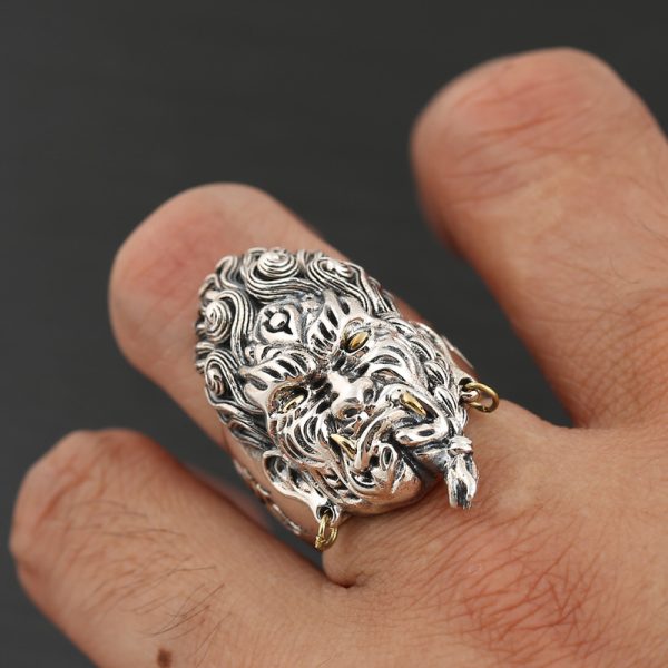 Acala Ring Sterling Silver For Men, Patron Saint Band Wear View