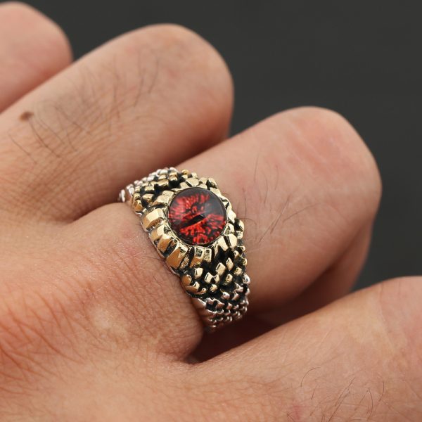 Mens Sterling Silver Ring for Demon Eye Wear View