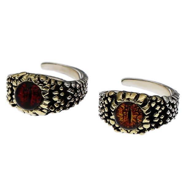 Demon Eye Ring Silver Punk Band
