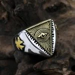 Anillo de plata tailandesa Ojo de Horus para hombre