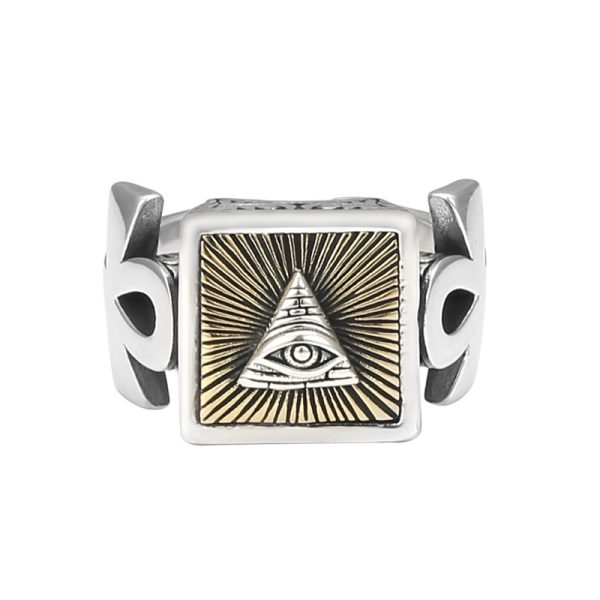 Eye of God Ring Retro Silver Punk Band