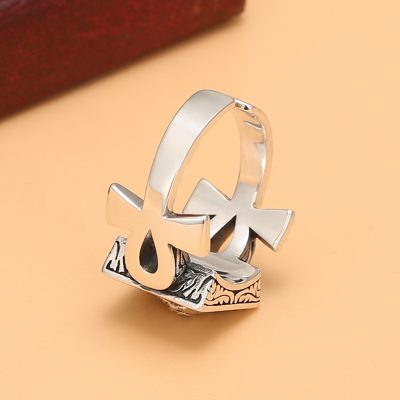 Eye of God Ring Retro Silver Punk Band side Vire
