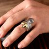 Flying Eagle Ring In Sterling Silver, made of 925 sterling silver