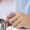 Hexagram claws sterling silver ring for men, ring wear view