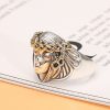 Lady Luck Ring Retro Silver Thumb Band, left view