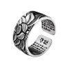 Lotus Ring Sterling Silver Open Vintage Band