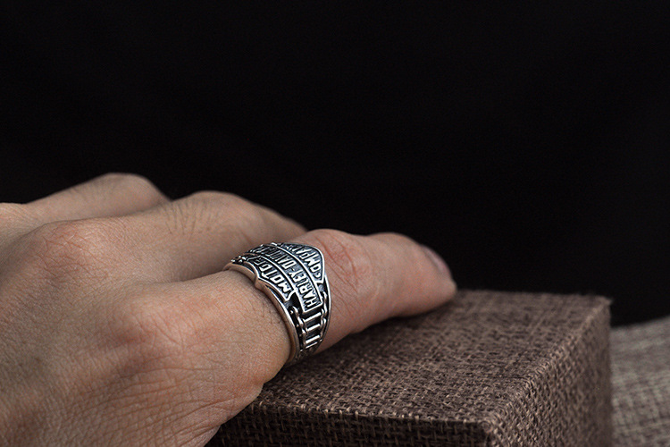 Mens Harley Ring Sterling Silver Biker Ring