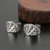 Playing Card Ring Sterling Silver Punk Band front view