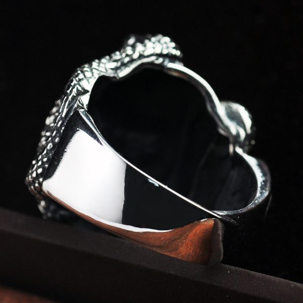 Adjustable Silver Snake Skull Rings - Image 4