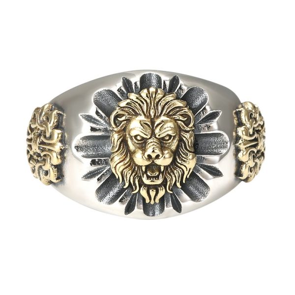 Sterling Silver Lion Ring Animal Band - Image 6