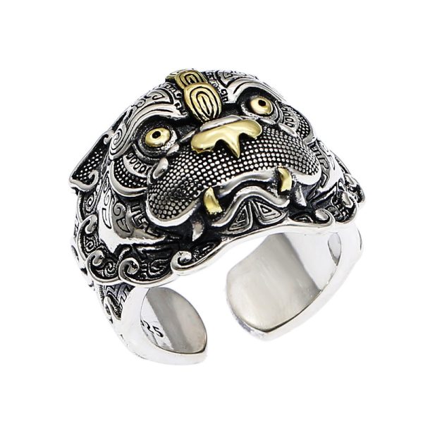 Taotie Ring Brave Troops Silver Thumb Ring