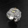 Taotie Ring Brave Troops Silver Thumb Ring Front View