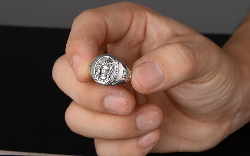 Virgin Mary Ring Retro Sterling Silver Band