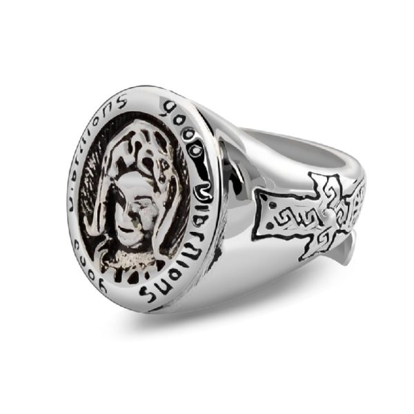 Virgin Mary Ring Retro String Silver