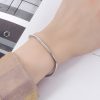 3mm Sterling Silver Round Snake Chain Bracelet for Women and Men Wear view Image