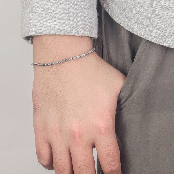 3mm Sterling Silver Round Snake Chain Bracelet for Women - Image 3