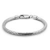 3mm Sterling Silver Round Snake Chain Bracelet for Women or Men
