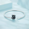 925 Sterling Silver Snake Chain Bracelet With Forever Love Back View Image