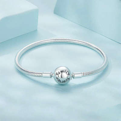 Forever love sterling silver Bracelets for women, made of 925 sterling silver, plated white gold,