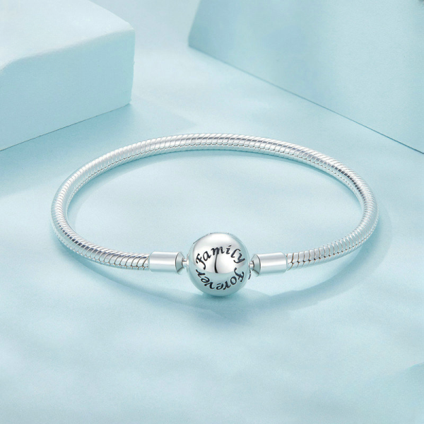 Forever love sterling silver Bracelets for women, made of 925 sterling silver, plated white gold,
