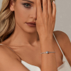 Forever Snake Chain Love Sterling Silver Bracelet for women, wear view image