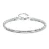 Round Snake Chain Sterling Silver Bracelet for Women