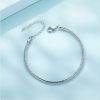 925 Sterling Silver Snake Chain Bracelet with Adjustable Length, 100% Genuine 925 Sterling Silver, 5cm Adjustable Length. Lobster claw clasp