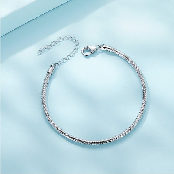 925 Sterling Silver Snake Chain Bracelet with Adjustable Length, 100% Genuine 925 Sterling Silver, 5cm Adjustable Length. Lobster claw clasp